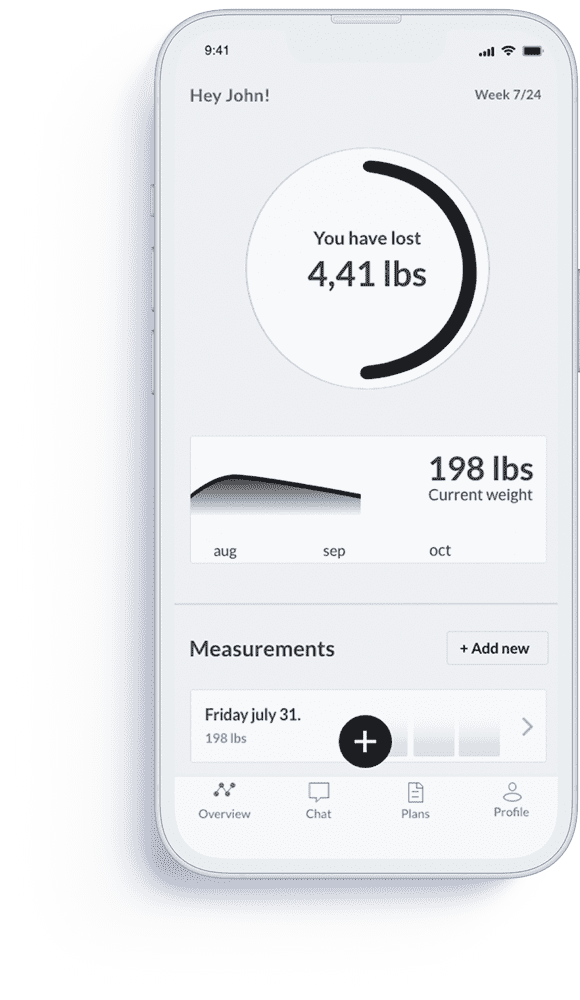 Online coaching app featuring a progression tracker.